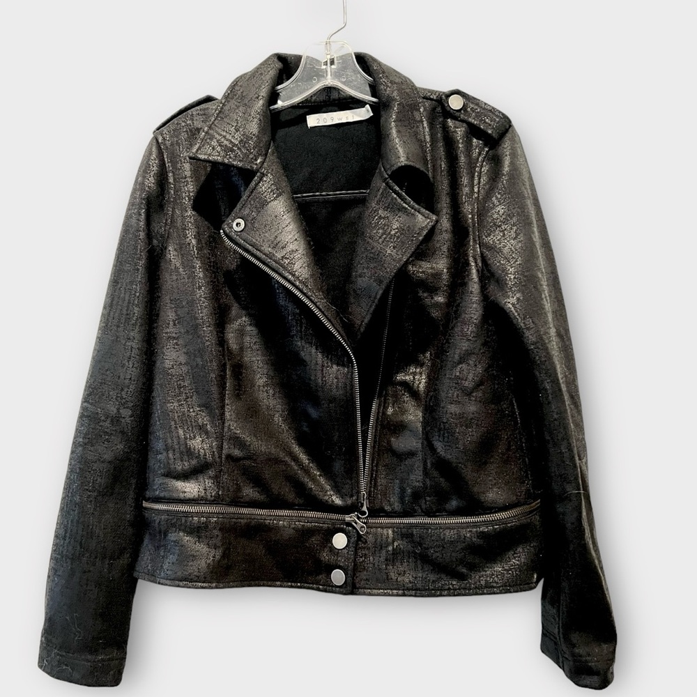 209 WST Black Motorcyle Jacket Sz M